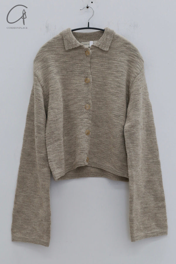 SWAYING 24 Autumn and Winter Thick Lapel Cardigan SW-SW24AW1T70-MH Beige Gray
